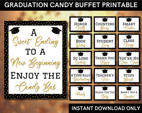 candy buffet graduation party|free graduation candy bar printables.